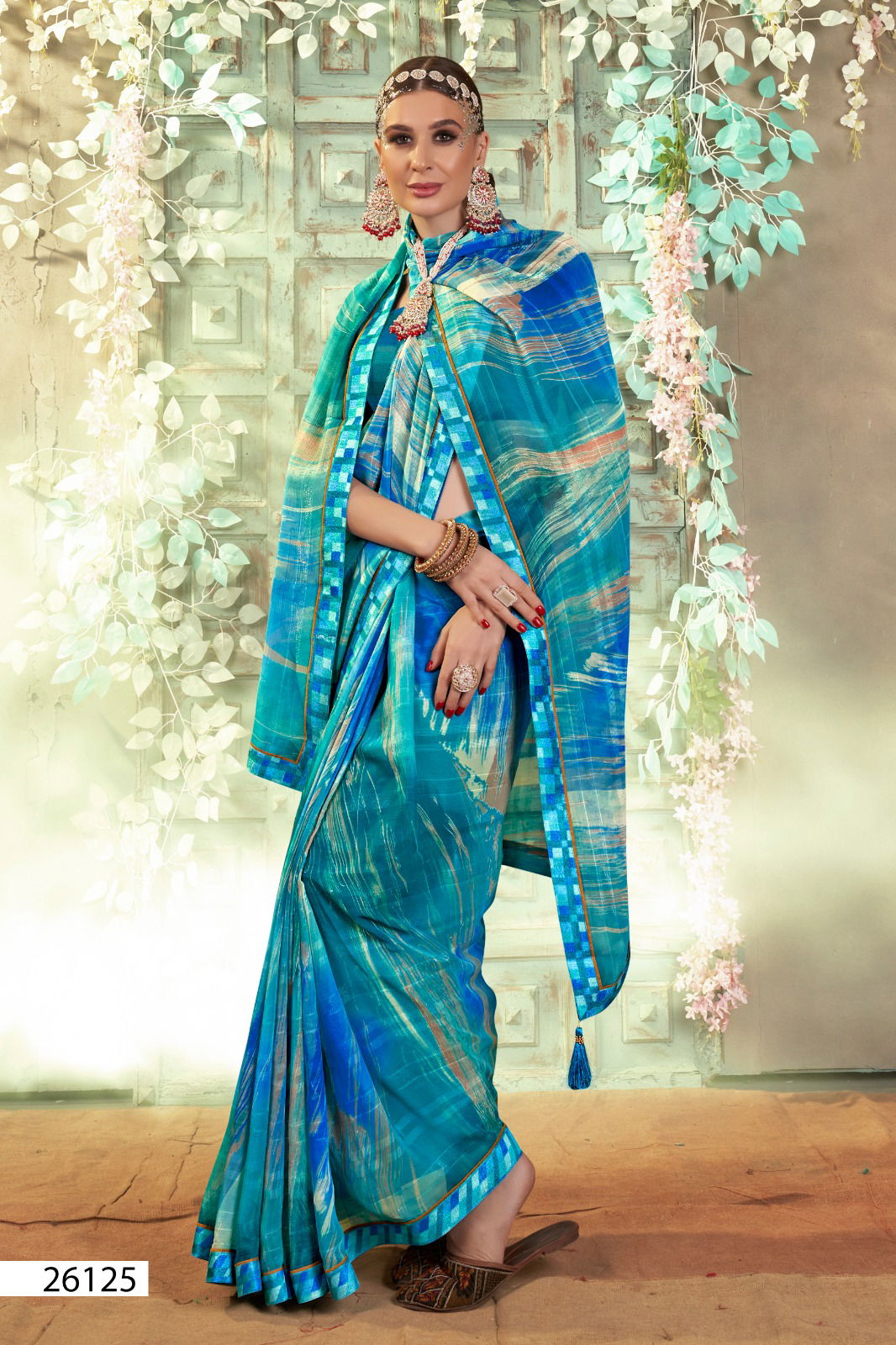 Priyanshi By Vallabhi Readymade Blouse Georgette Sarees Wholesale Online